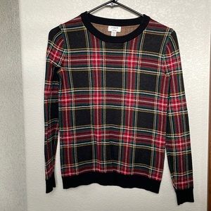 J. Crew Tartan Plaid Christmas Teddie Sweater
